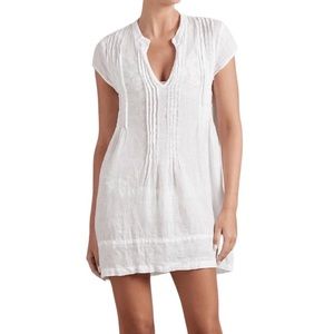 CP Shades Regina Linen Tunic Top Coverup Size XS White Cap Sleeve